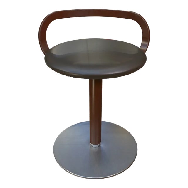 Rotating Stool in Metal and Leather La Palma, 1970s For Sale