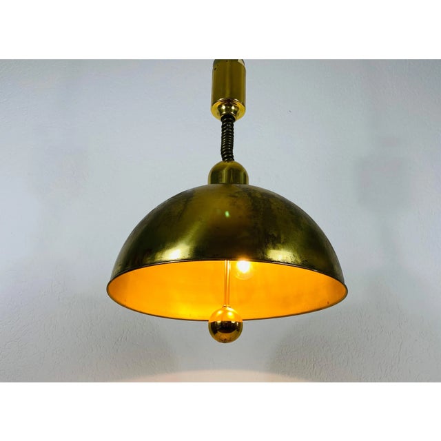 1970s Mid-Century Modern Brass Pendant Lamp by WKR, 1970s, Germany For Sale - Image 5 of 12