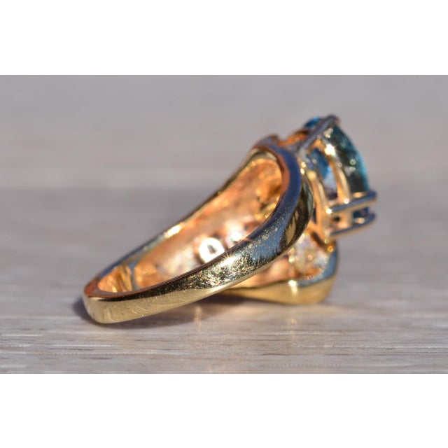 The Victiore: Ladies Mid Century Modern Topaz and Diamond Ring in 14K Gold For Sale In Philadelphia - Image 6 of 10