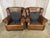 Pair of English Library Club Chairs in Hand-Finished Cognac Leather For Sale - Image 15 of 18