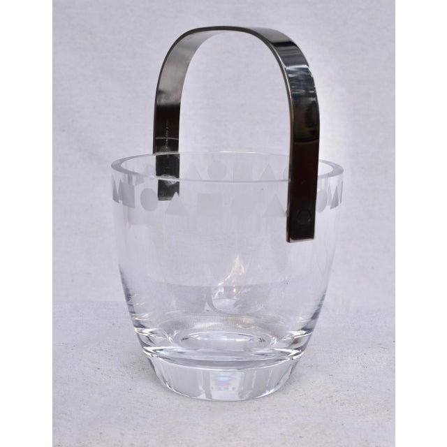 Postmodern 1980s Ward Bennett for Sasaki Sengai Crystal Ice Bucket For Sale - Image 3 of 6