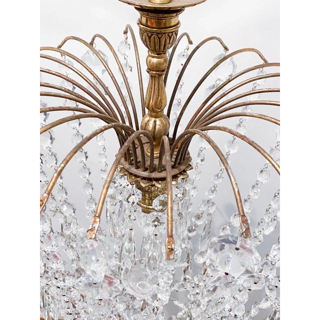 1960s Parachute Chandelier With Graduated Chain Crystals For Sale - Image 4 of 5