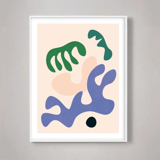 This series of new abstracts use playful biomorphic forms with a classic modern design palette. Unframed print on 100%...