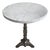 Vintage Silver Finish Cast Iron Garden Bistro Table With Marble Top For Sale