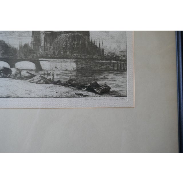Paper Antique Paris Etching the Apse of Notre-Dame, Charles Meryon French For Sale - Image 7 of 11