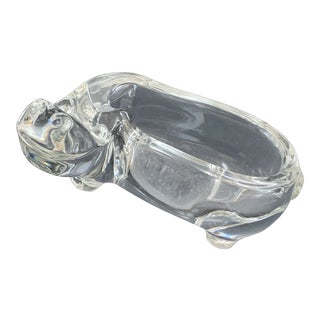 Glass Hippopotamus Ring Tray For Sale