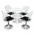 Tulip Chrome Base Lucite Seats Set of 4 Chairs Dining Table with Glass Round Top - 5 Pieces For Sale