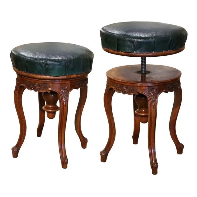 19th Century French Louis XV Walnut Adjustable Piano Stool For Sale - Image 12 of 12