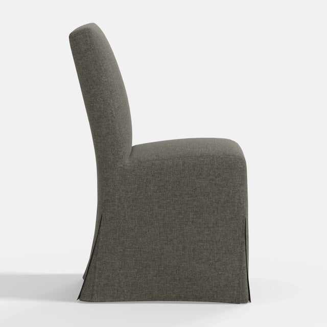 Not Yet Made - Made To Order Stoffer Home x Cloth & Company Lindy Slipcover Dining Chair in Texture Linen Charcoal For Sale - Image 5 of 6