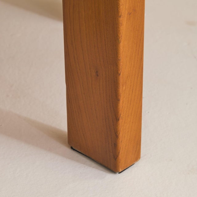 French Elm + Ceramic Round Coffee Table by Maison Regain, 1960s For Sale - Image 11 of 11
