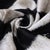 Textile Hand-Knotted Silk Velvet Ikat Lumbar Pillow - 16x24 Black & Silver White For Sale - Image 7 of 8