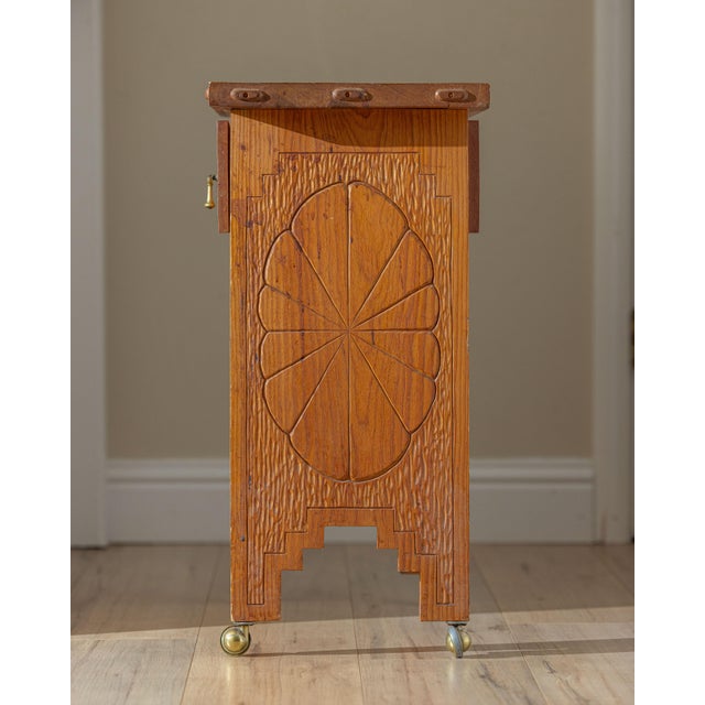 Wood Mid-20th Century Hand-Carved New Mexico Pine Side Table in the Wpa Tradition For Sale - Image 7 of 13