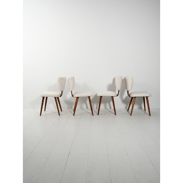 Scandinavian Bouclé Wool Chairs, 1960s, Set of 4 For Sale - Image 4 of 10