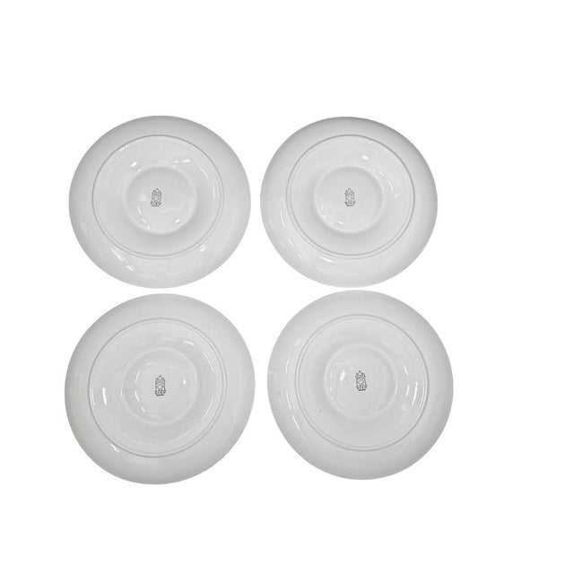 French Vintage Gien France White Artichoke Plates, Set of 4 For Sale - Image 3 of 7