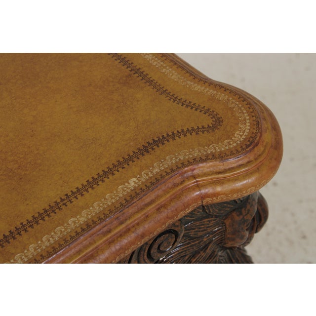 Maitland Smith Mahogany Leather Top Console Table For Sale In Philadelphia - Image 6 of 16