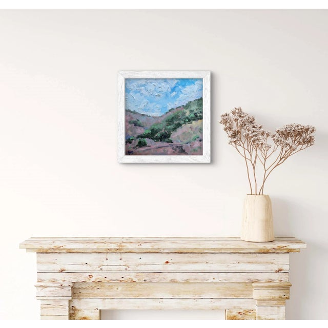 Beige Impasto Desert Landscape Oil Painting – American Southwest Inspired Art For Sale - Image 8 of 9