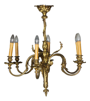 Antique Gilded Bronze Ceiling Lamp, 1900s-1930s
