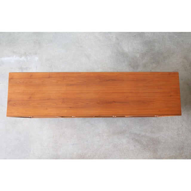 1950s Edward Wormley for Dunbar Janus Cabinet Walnut Copper 71" For Sale - Image 10 of 11