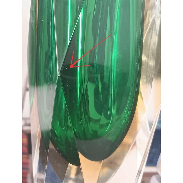 Faceted Sommerso Murano Glass Vase, 1970s For Sale - Image 7 of 9