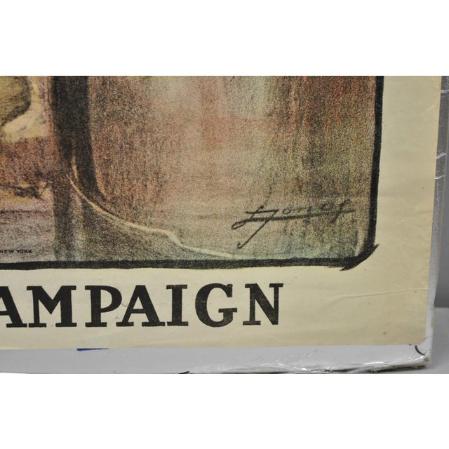 Green Original Vintage Ywca 1918 Wwi Poster 'Four Years in the Fight' by Lucien Jonas For Sale - Image 8 of 16