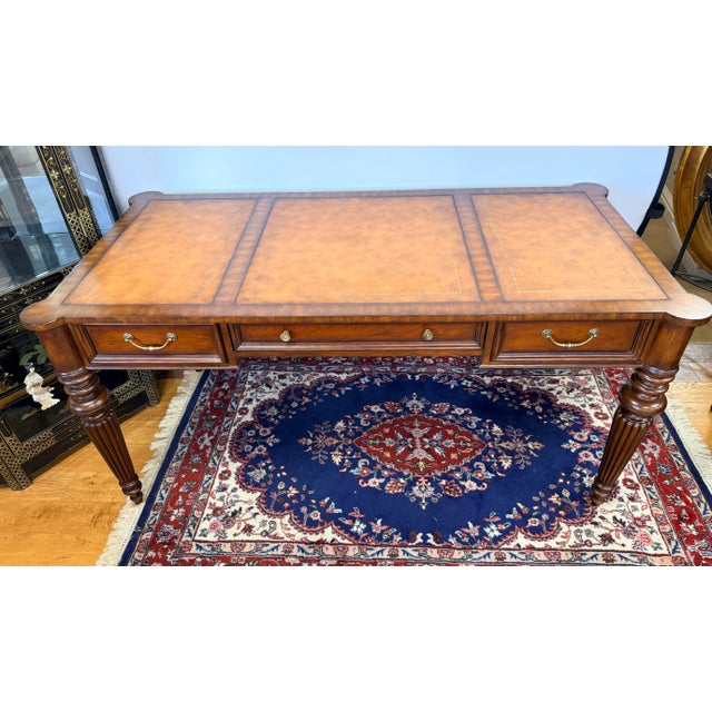 This handsome Ethan Allen writing desk brings old-world warmth and refinement to any office, library, or living space....