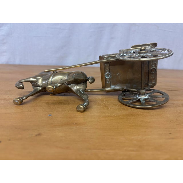 Early 20th Century Vintage English Brass Horse and Cart For Sale - Image 5 of 6