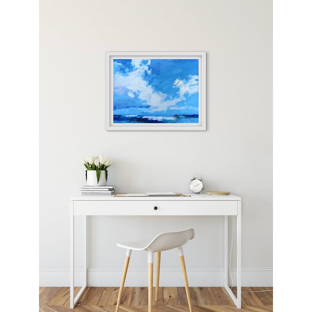 Contemporary Blue Sky Clouds Seascape Oil Painting For Sale - Image 12 of 14