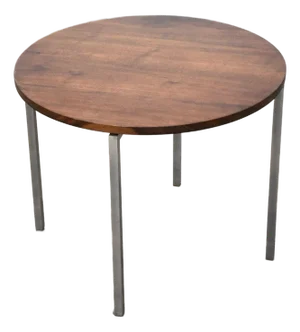 1970s Florence Knoll Round Walnut End Table