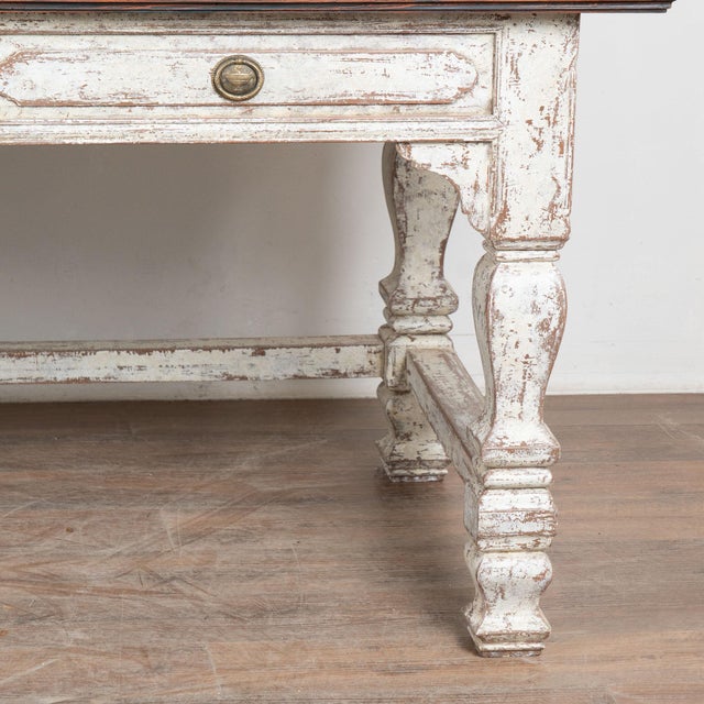 19th Century Danish Painted Baroque Library Writing Table Console For Sale - Image 12 of 18