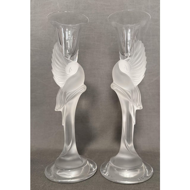 French Crystal Candleholders, 1987, Set of 2 For Sale - Image 10 of 10