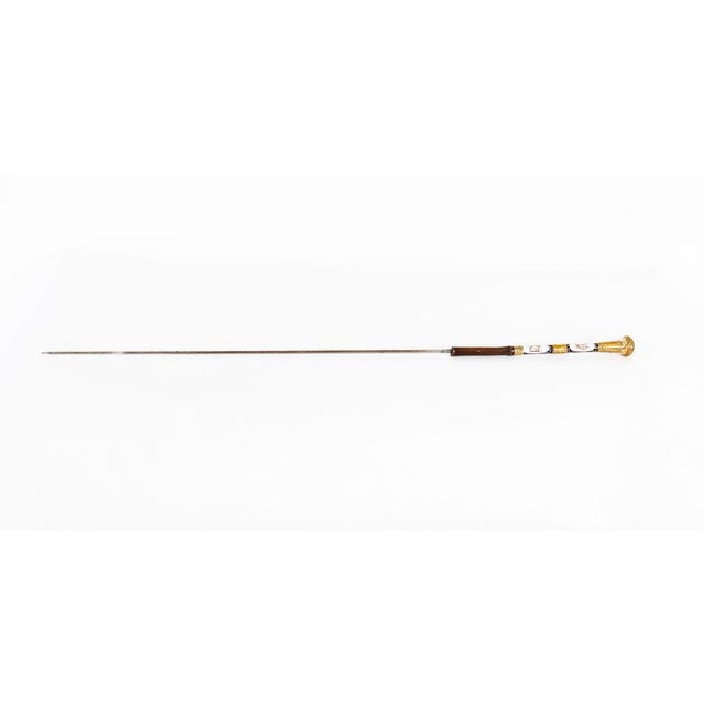Antique French Gold Plate Sevres Porcelain Walking Sword Stick, 19th Century For Sale - Image 4 of 18