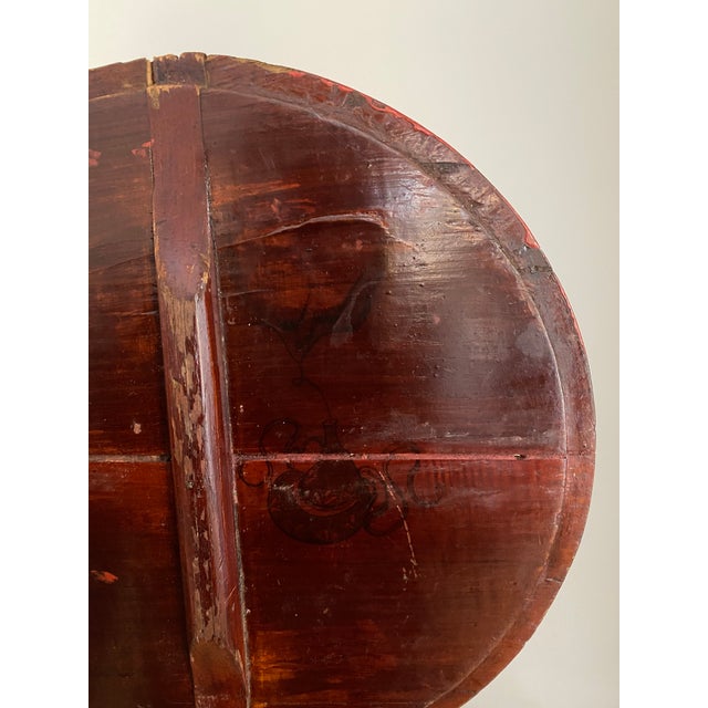 Paint Early 20th Century Burmese Red Lacquer Box For Sale - Image 7 of 8