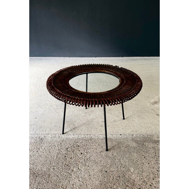1950s Mid-Century Bamboo Occasional Side Table, France, 1950s For Sale - Image 5 of 17