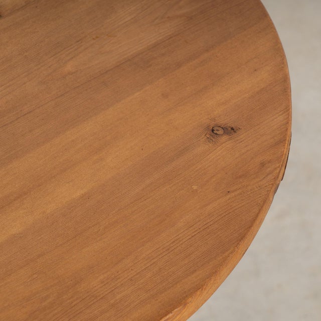Late 19th Century 19th Century Swedish Pine Small Pedestal Side Table For Sale - Image 5 of 14