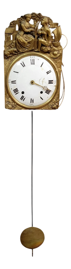 Comtoise Clock Movement in Repoussé Copper, 19th Century