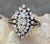 Antique 14k white gold and diamond cluster cocktail ring. 6.71 Grams TW. Marked 14k. Over 3 carats of Diamonds!...