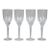 Lalique France Crystal Ange Angel Wing Fluted Champagne Glass Set of 4 For Sale