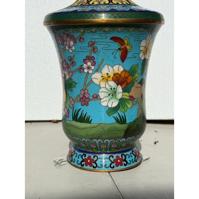 1950s Chinese Cloisonné Flower Vase For Sale In San Diego - Image 6 of 10