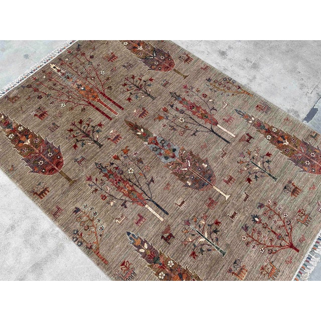 Vintage Persian Gabbeh Wool Tree of Life Rug – 173x243 Cm For Sale - Image 4 of 18