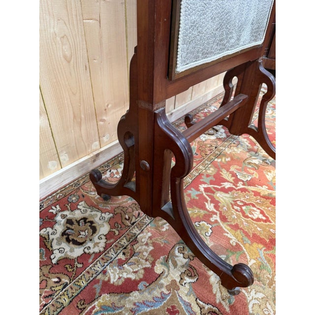 Triptych Psyche in Mahogany and Brass by Angelo Brotto, 1890s For Sale - Image 3 of 7