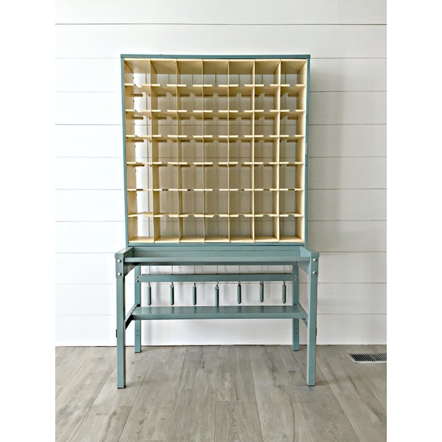 Vintage Teal Steel Mail Sorter / Organizer Chairish