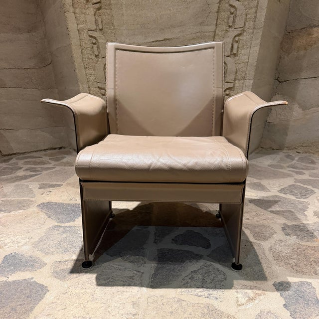 Postmodern Korium Leather Armchair by Tito Agnoli for Matteo Grassi Italy Post Modern For Sale - Image 3 of 18