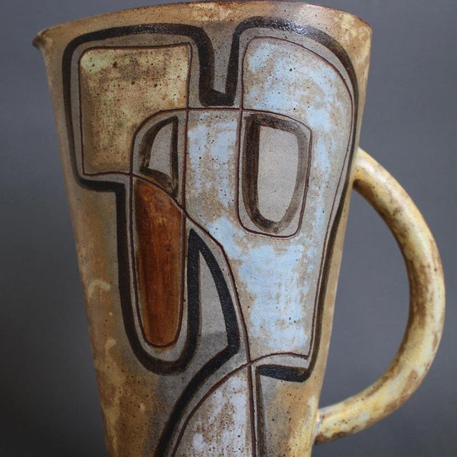 Vintage French Ceramic Pitcher with Abstract Motif by Alexandre Kostanda, 1960s For Sale - Image 13 of 18