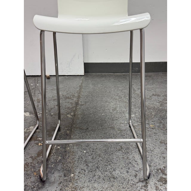 White Marcus Arvonen for Ikea Glenn White Counter Stools, Pair For Sale - Image 8 of 12