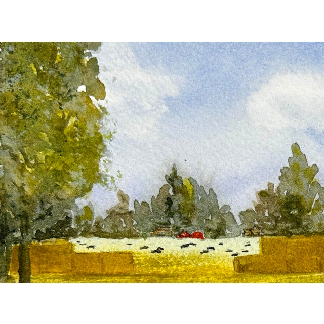 Original Miniature Watercolor Painting “My Neighbor’s Hay” For Sale - Image 4 of 4