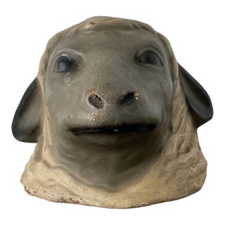 Vintage Painted Ram Bust For Sale