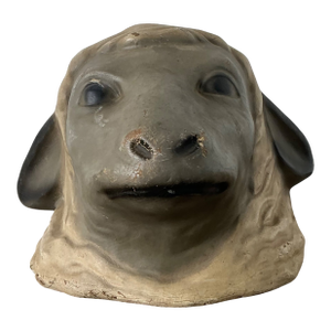 Vintage Painted Ram Bust