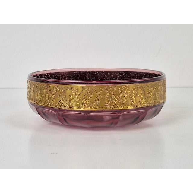 Glass Art Nouveau Amethyst Glass Bowl by Moser Karlsbad, 1920s For Sale - Image 7 of 10