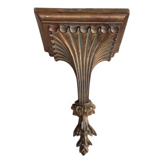 Late 20th Century Gilt Wall Bracket Shelf For Sale
