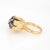 Mid 20th Century Vintage Sapphire Diamond 18k Yellow Gold Stacking Band Tulip Ring Size 5.75 For Sale - Image 5 of 7